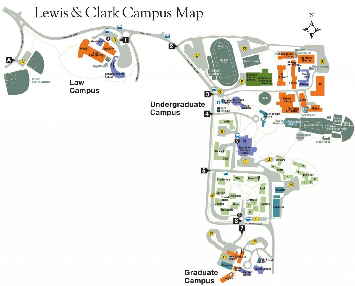 지도 lewis and clark College