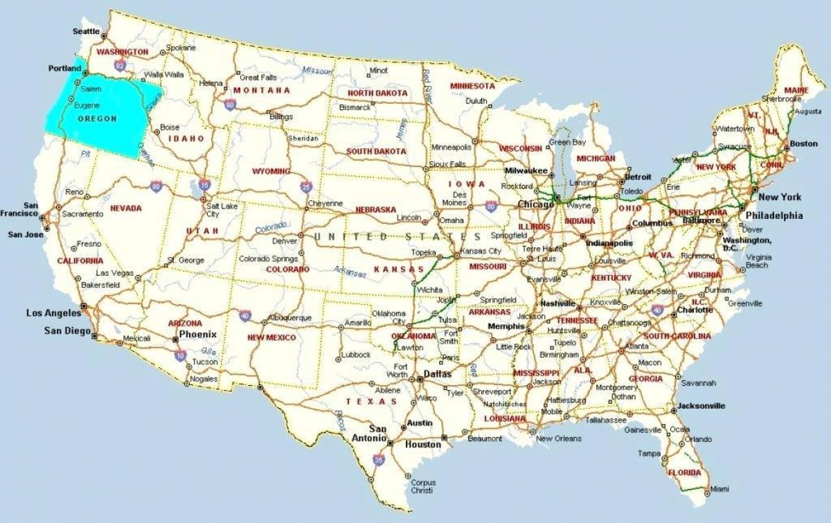 지도 오레곤 포틀랜드의 미국