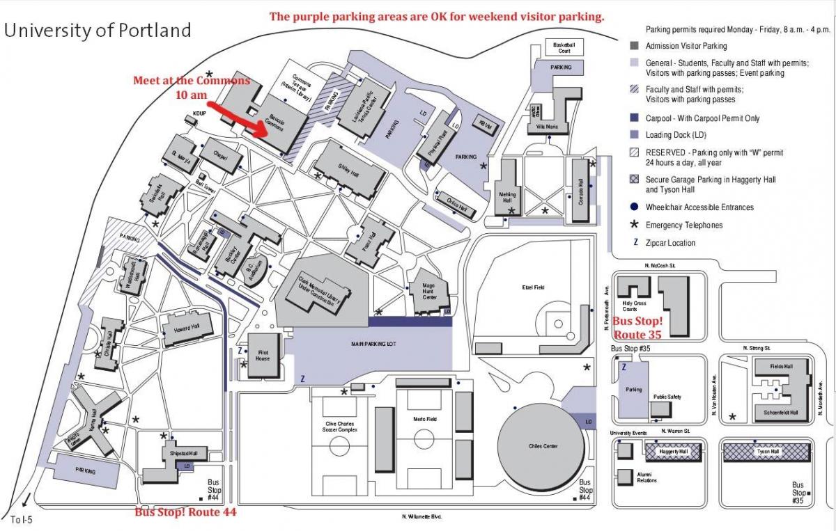 대학교 포틀랜드는 지도